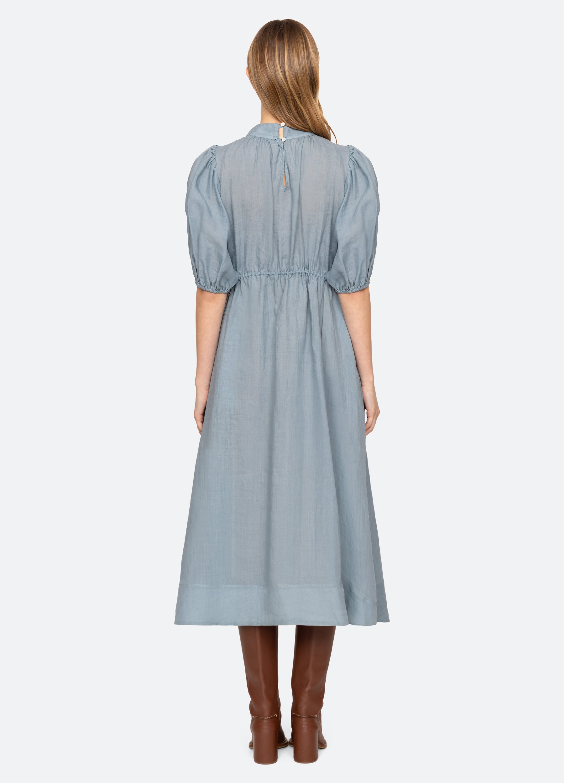 Anise S/S Dress Blue|Chartreuse