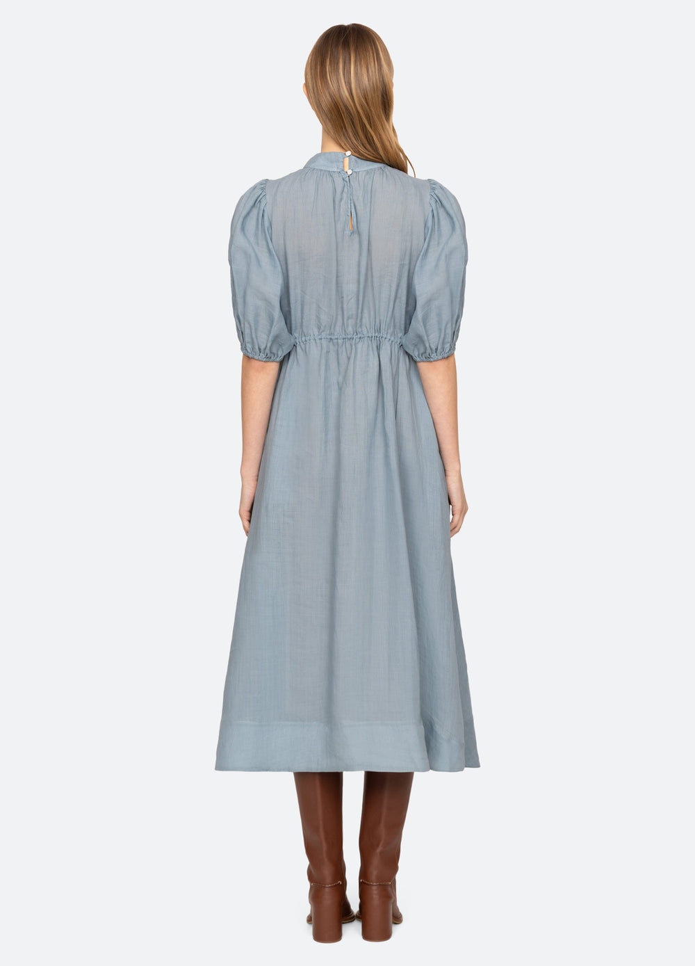 Anise S/S Dress Blue|Chartreuse