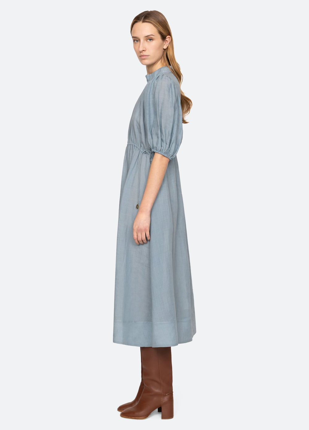 Anise S/S Dress Blue|Chartreuse