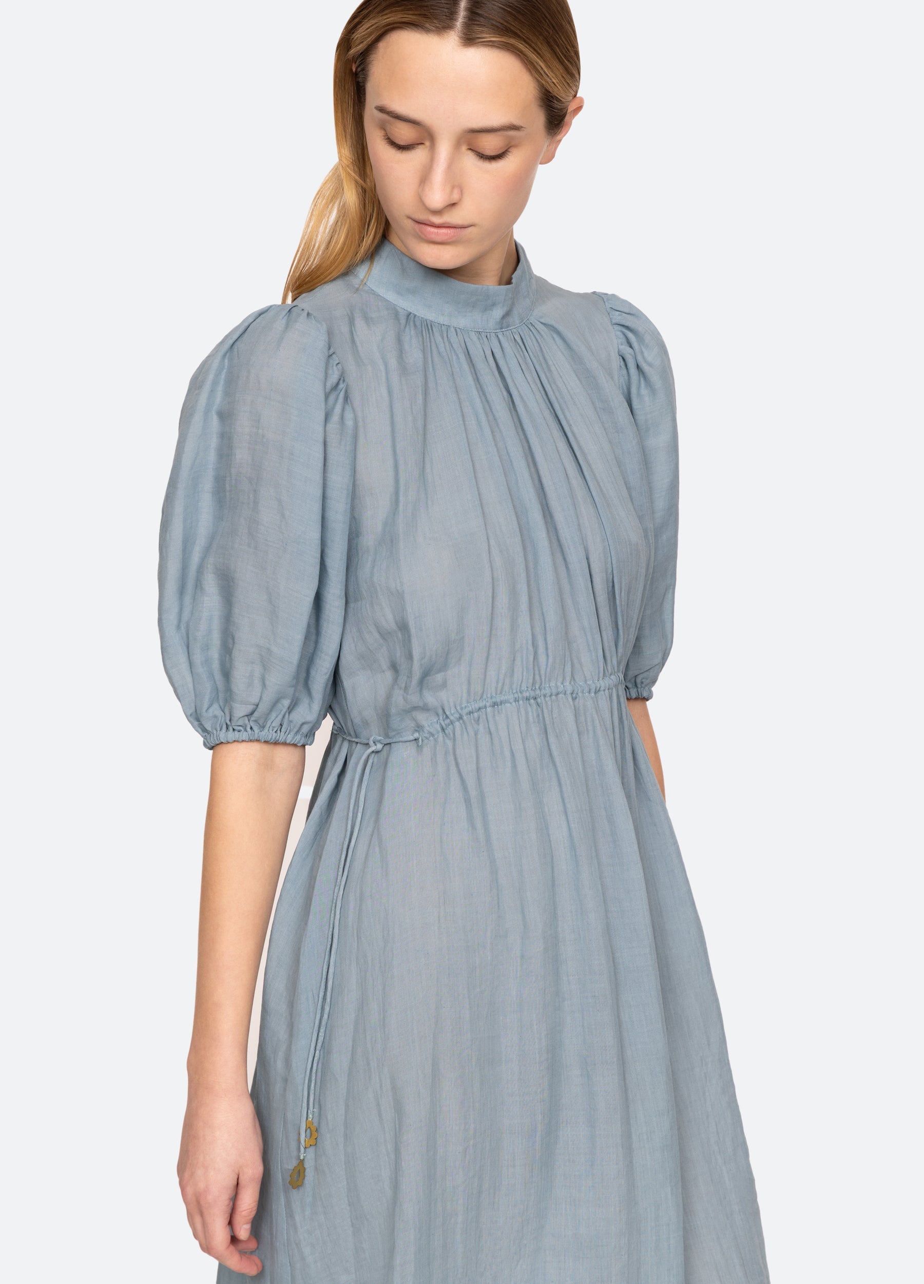 Anise S/S Dress Blue|Chartreuse