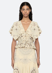 Ceci S/S Top Cream