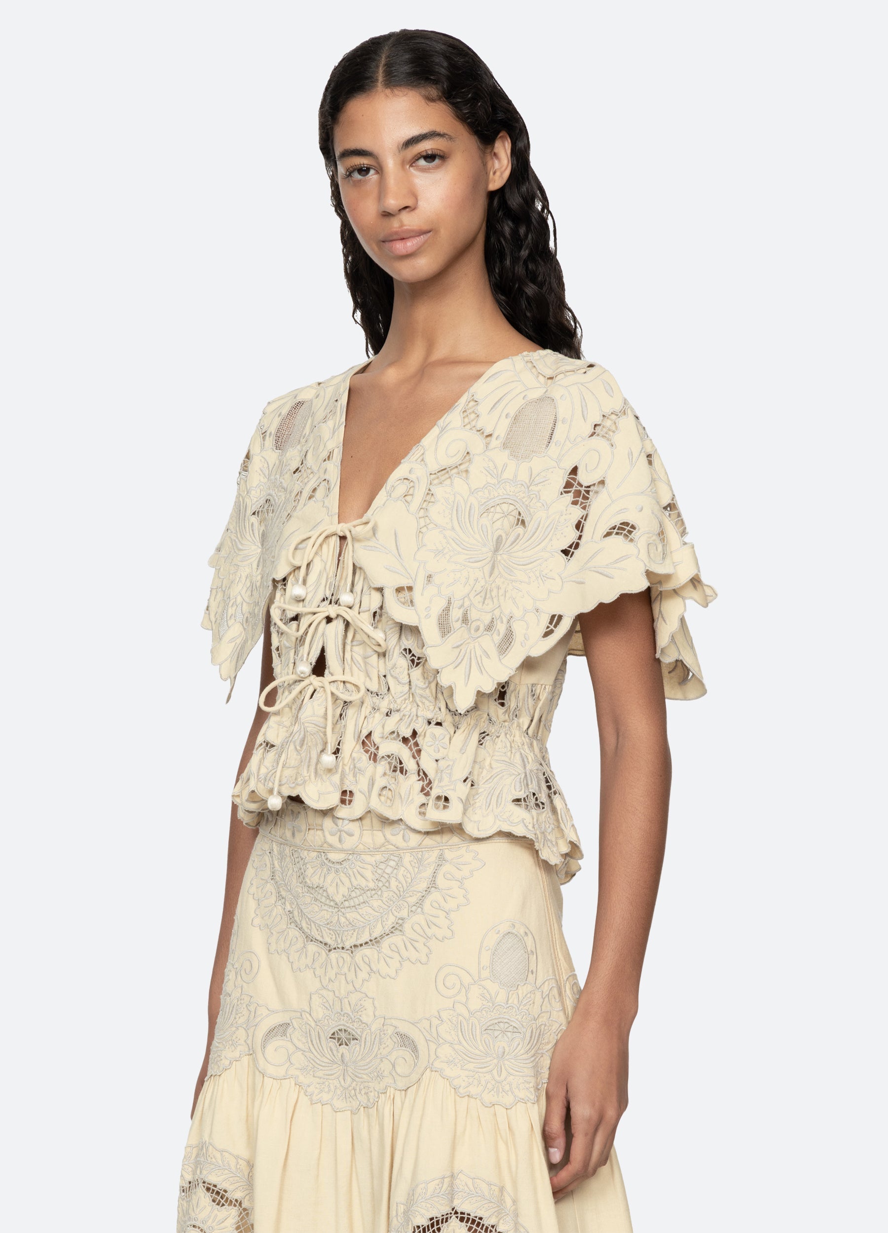 Ceci S/S Top Cream