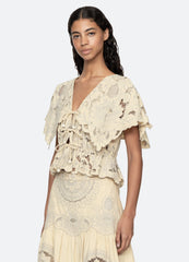 Ceci S/S Top Cream