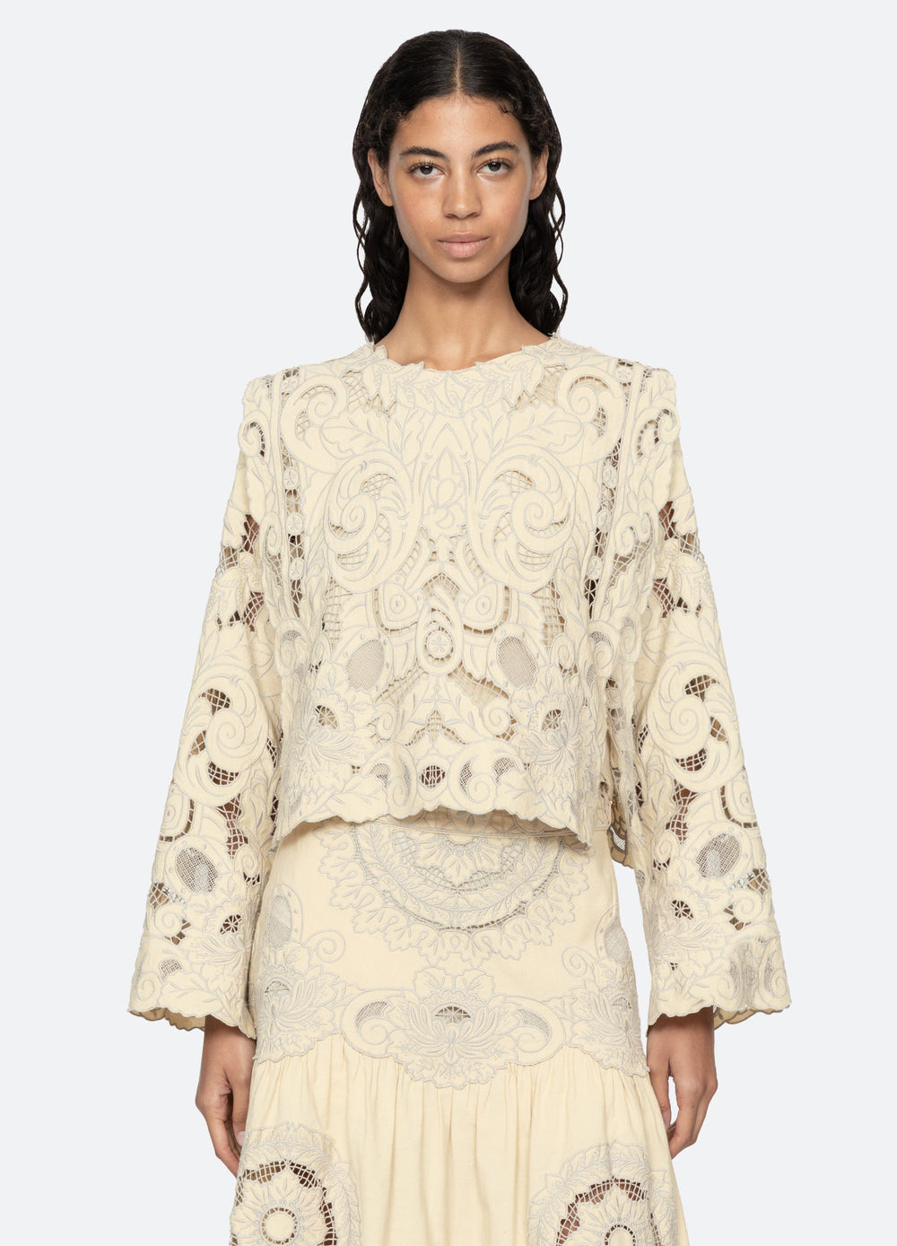 Ceci Top Cream|Green