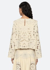 Ceci Top Cream|Green