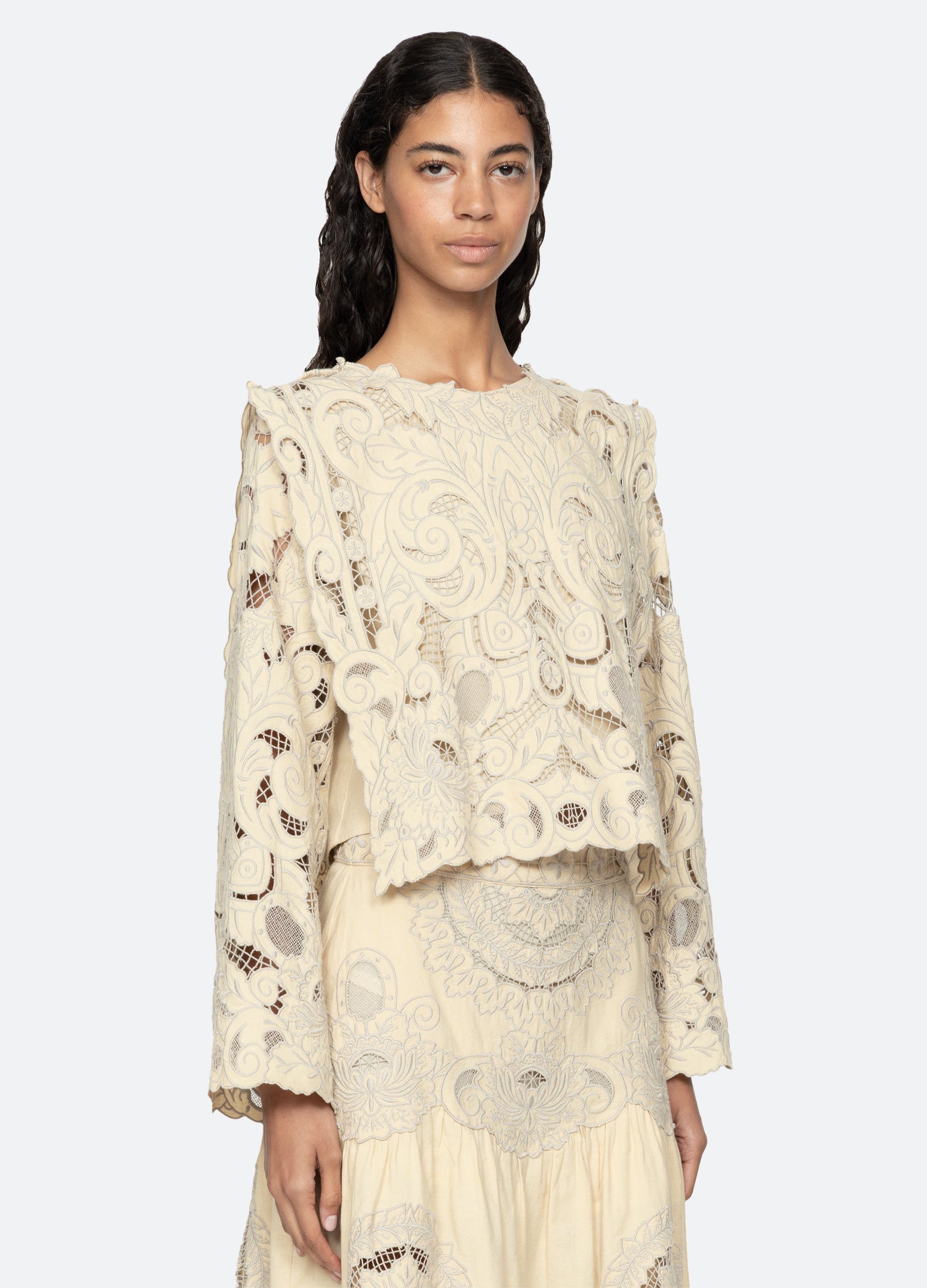 Ceci Top Cream|Green