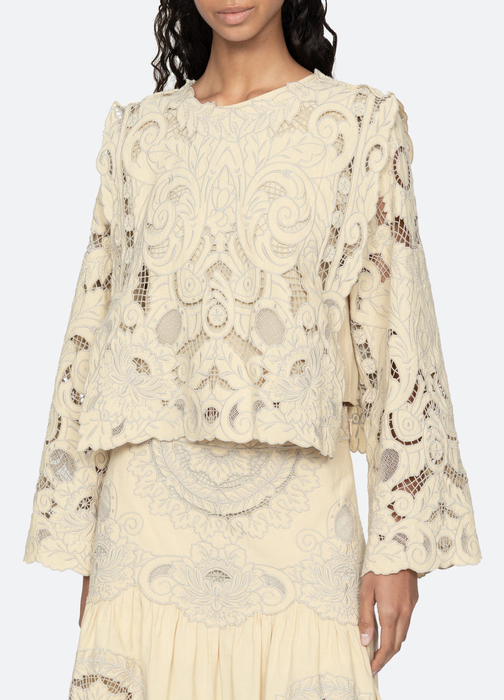 Ceci Top Cream|Green