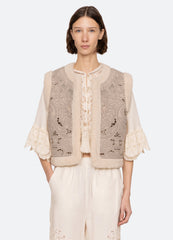 Ceci Vest Oatmeal|Black