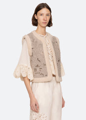 Ceci Vest Oatmeal|Black