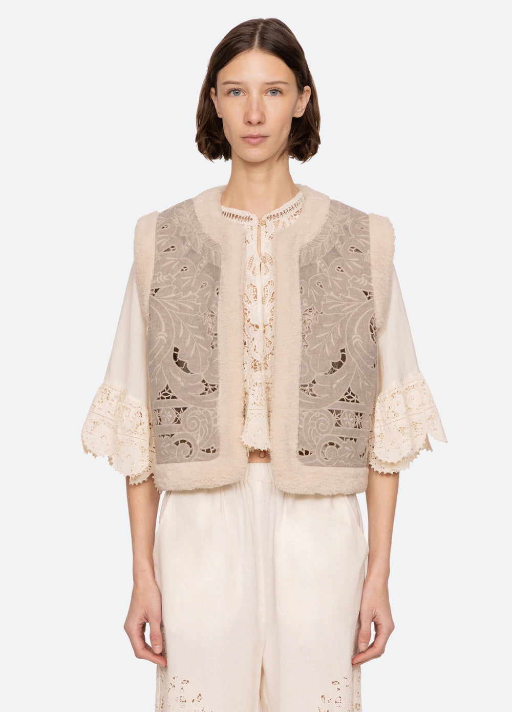 Ceci Vest Oatmeal|Black