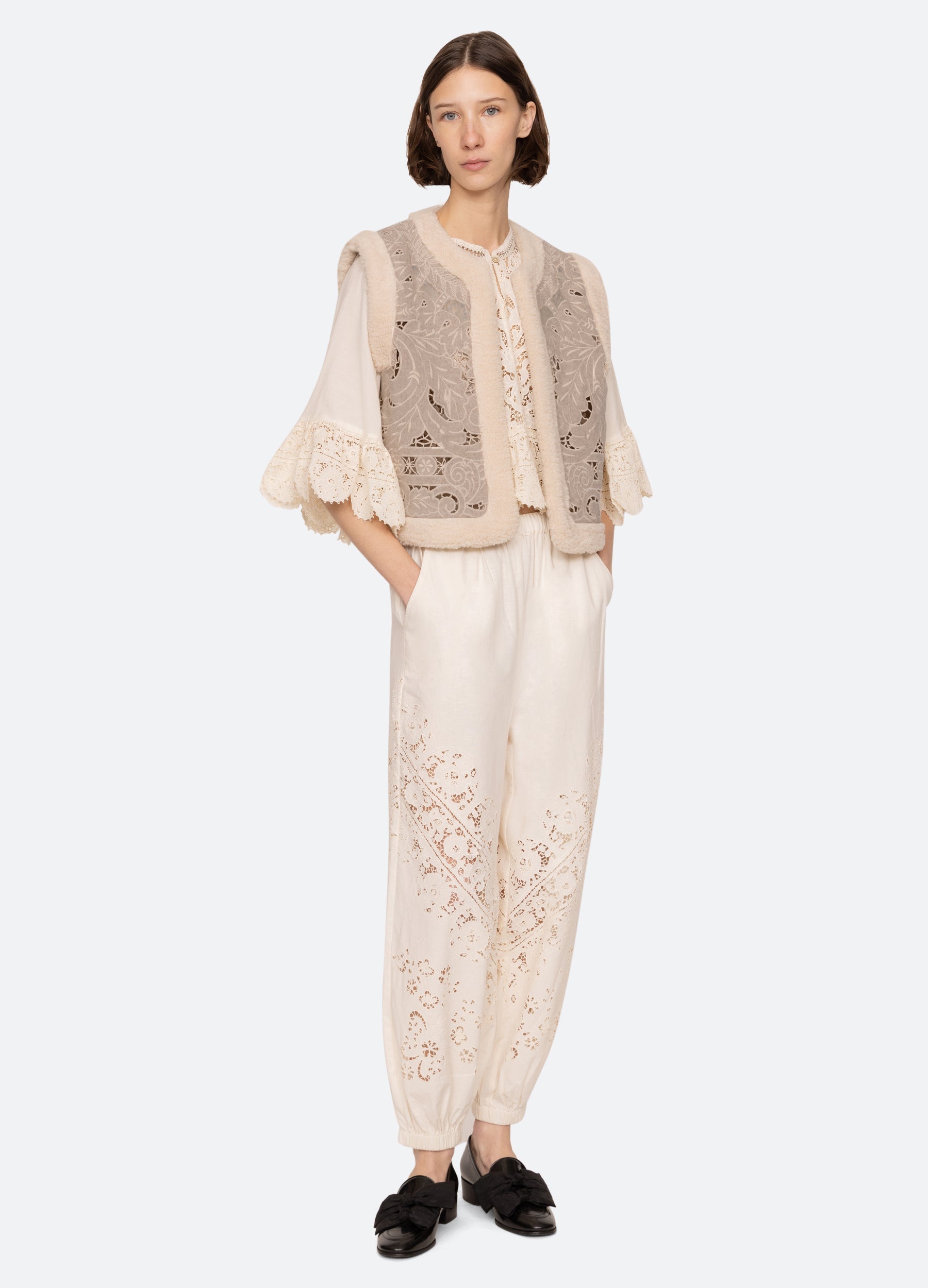 Ceci Vest Oatmeal|Black