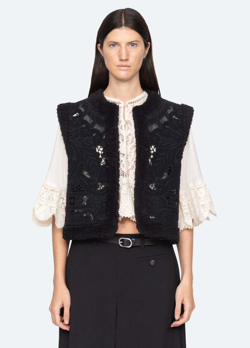 Ceci Vest Oatmeal|Black