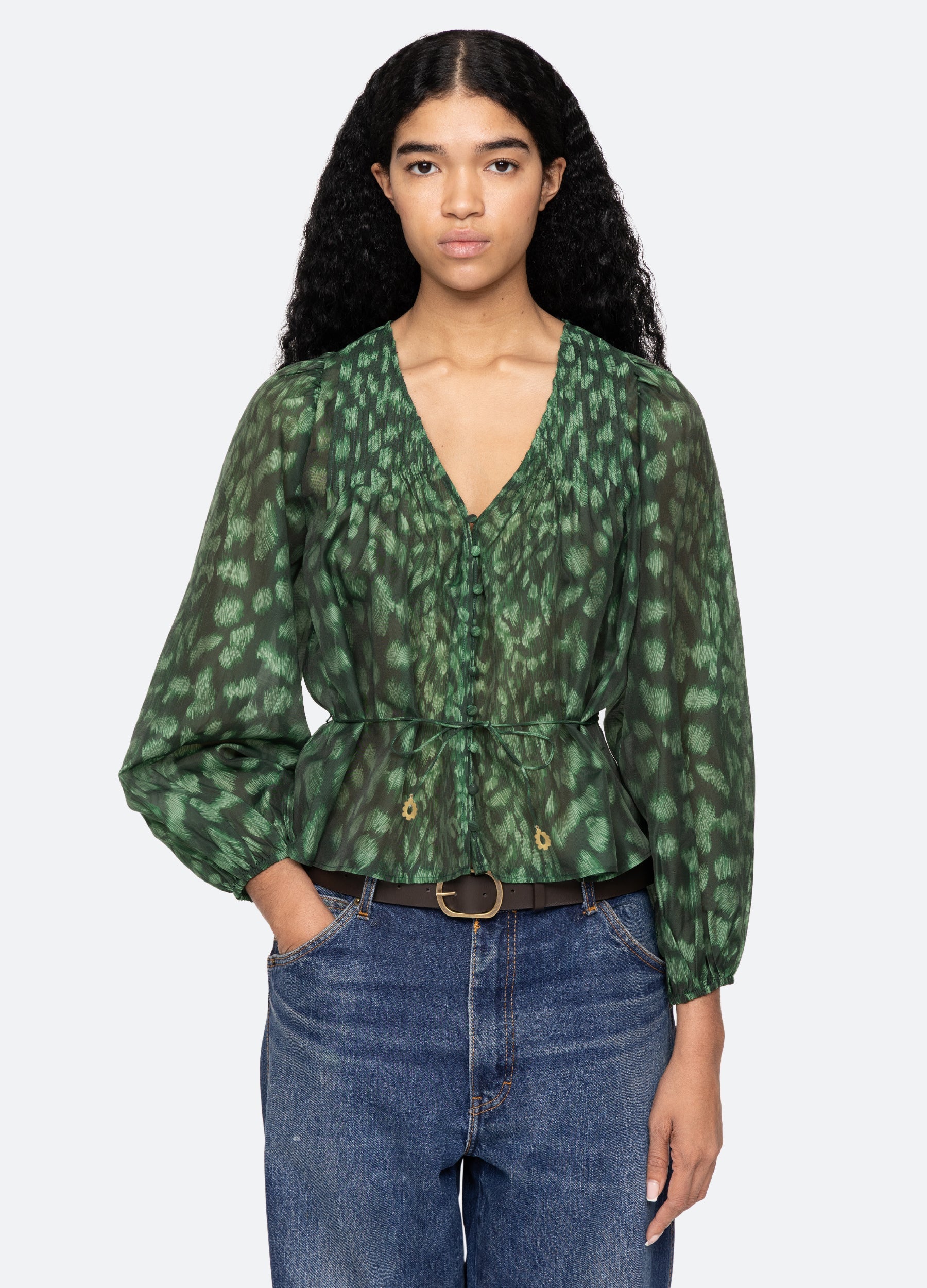 Claude Top Cream|Green