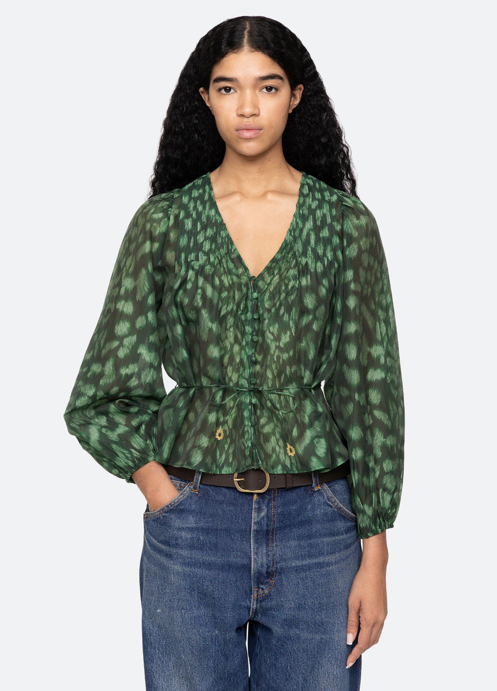 Claude Top Cream|Green