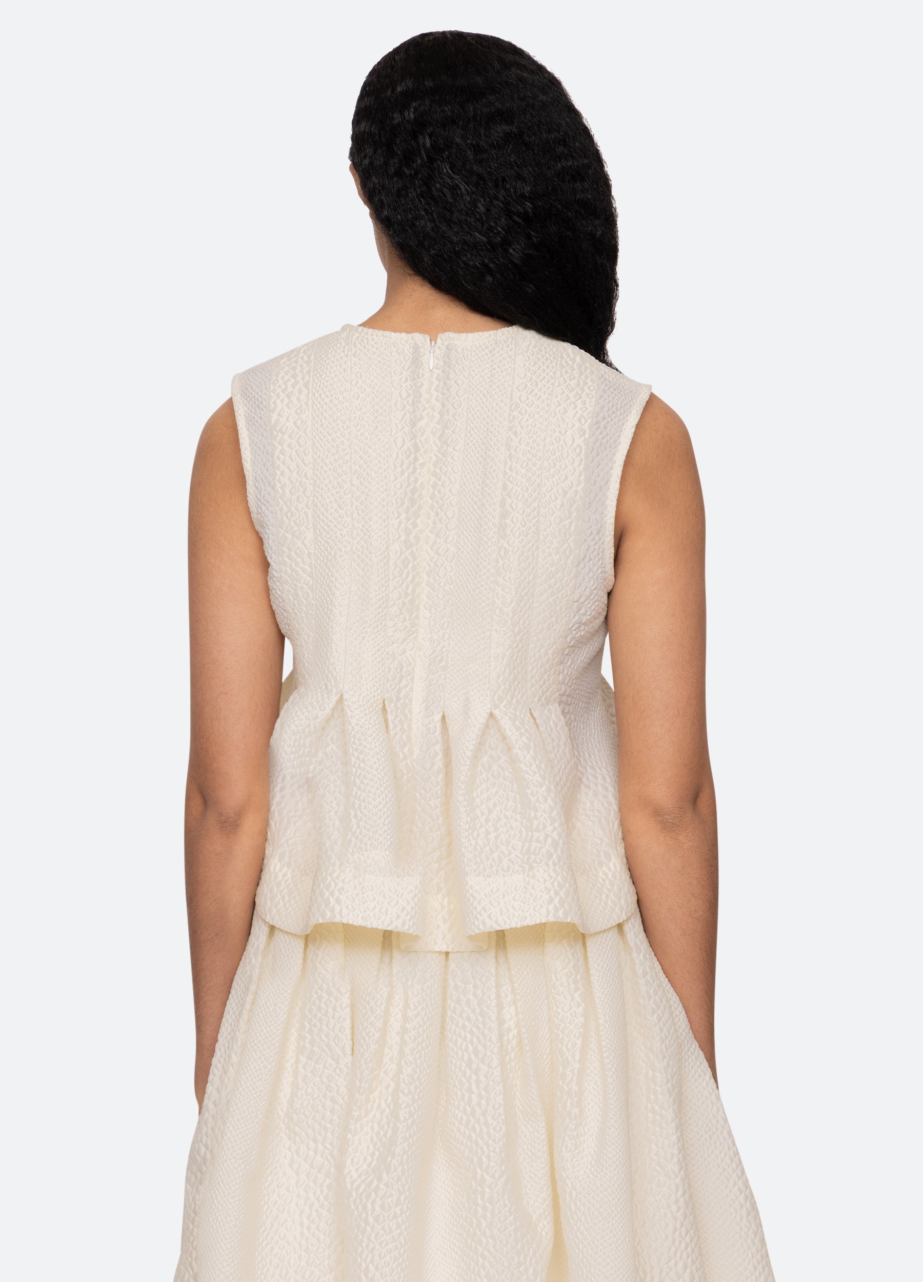 Fayetta Top Cream|Navy