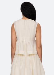 Fayetta Top Cream|Navy
