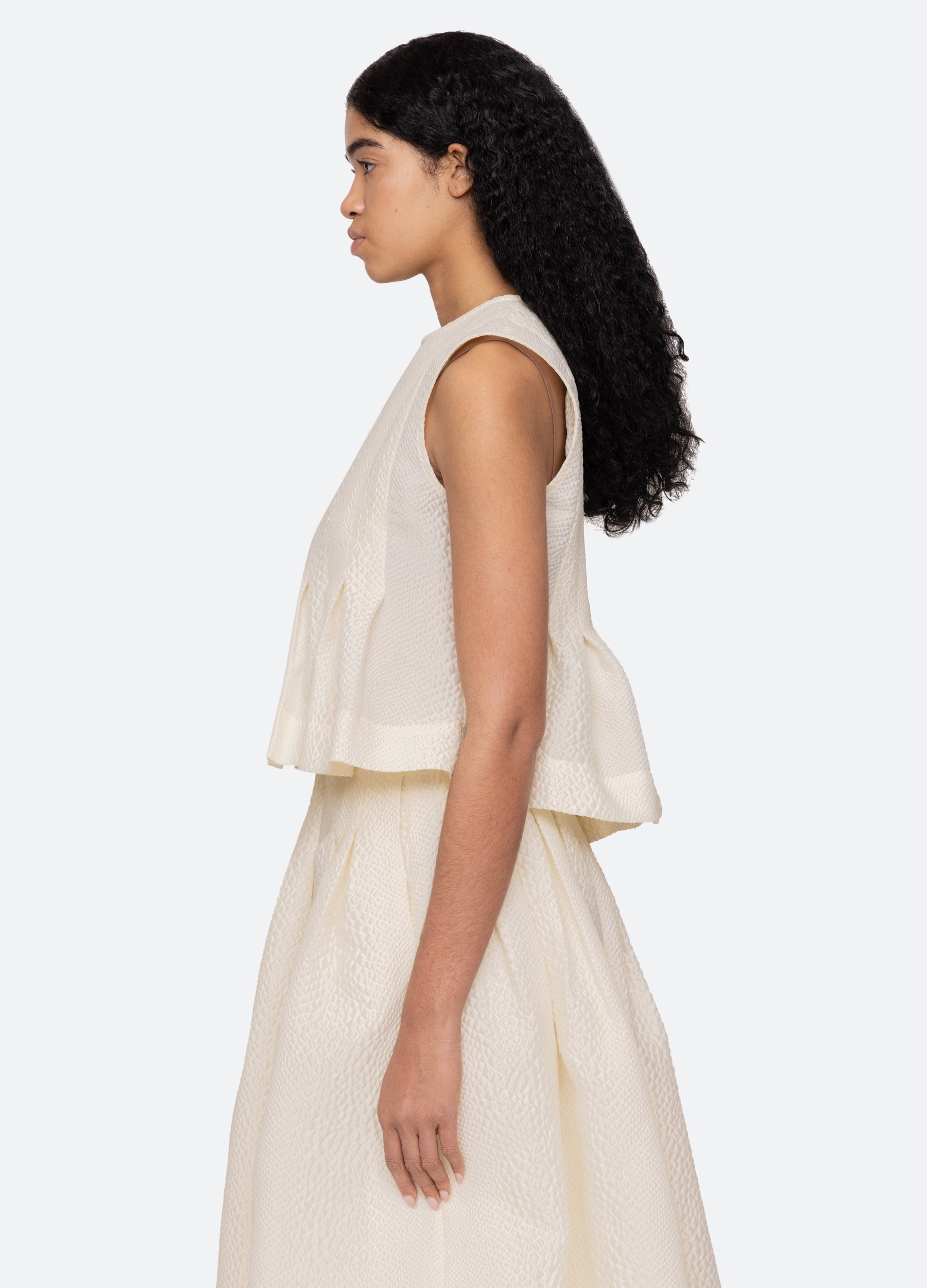 Fayetta Top Cream|Navy
