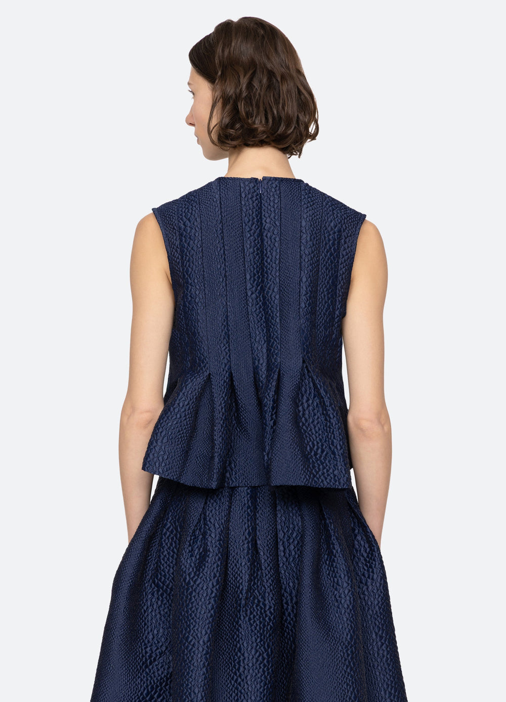 Fayetta Top Cream|Navy