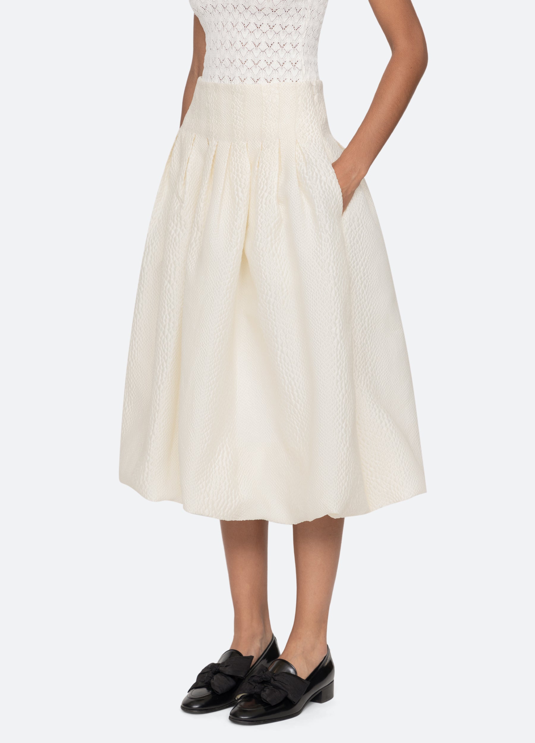 Fayetta Skirt Cream|Navy