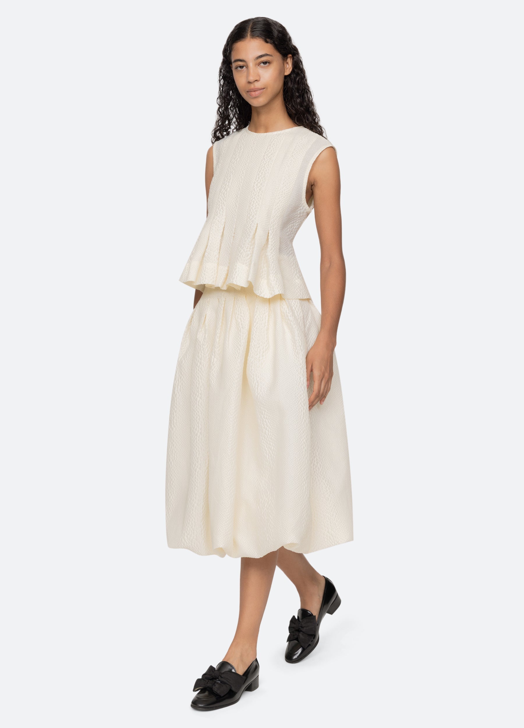 Fayetta Skirt Cream|Navy