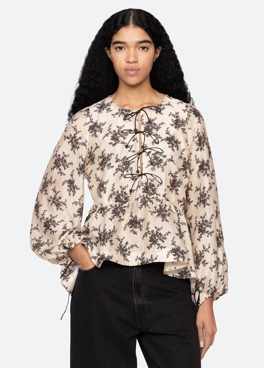 Joan Top Cream|Green