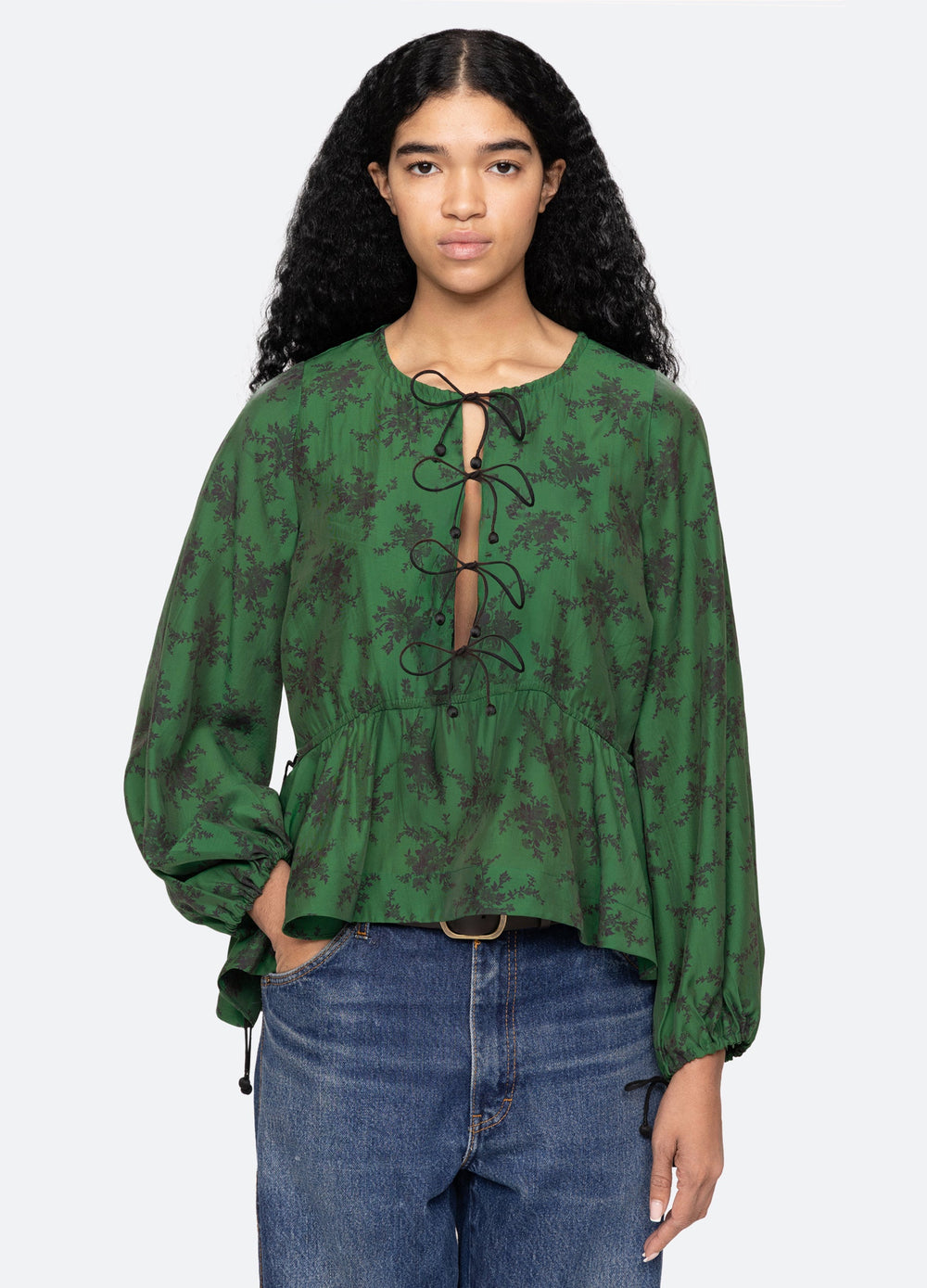 Joan Top Cream|Green