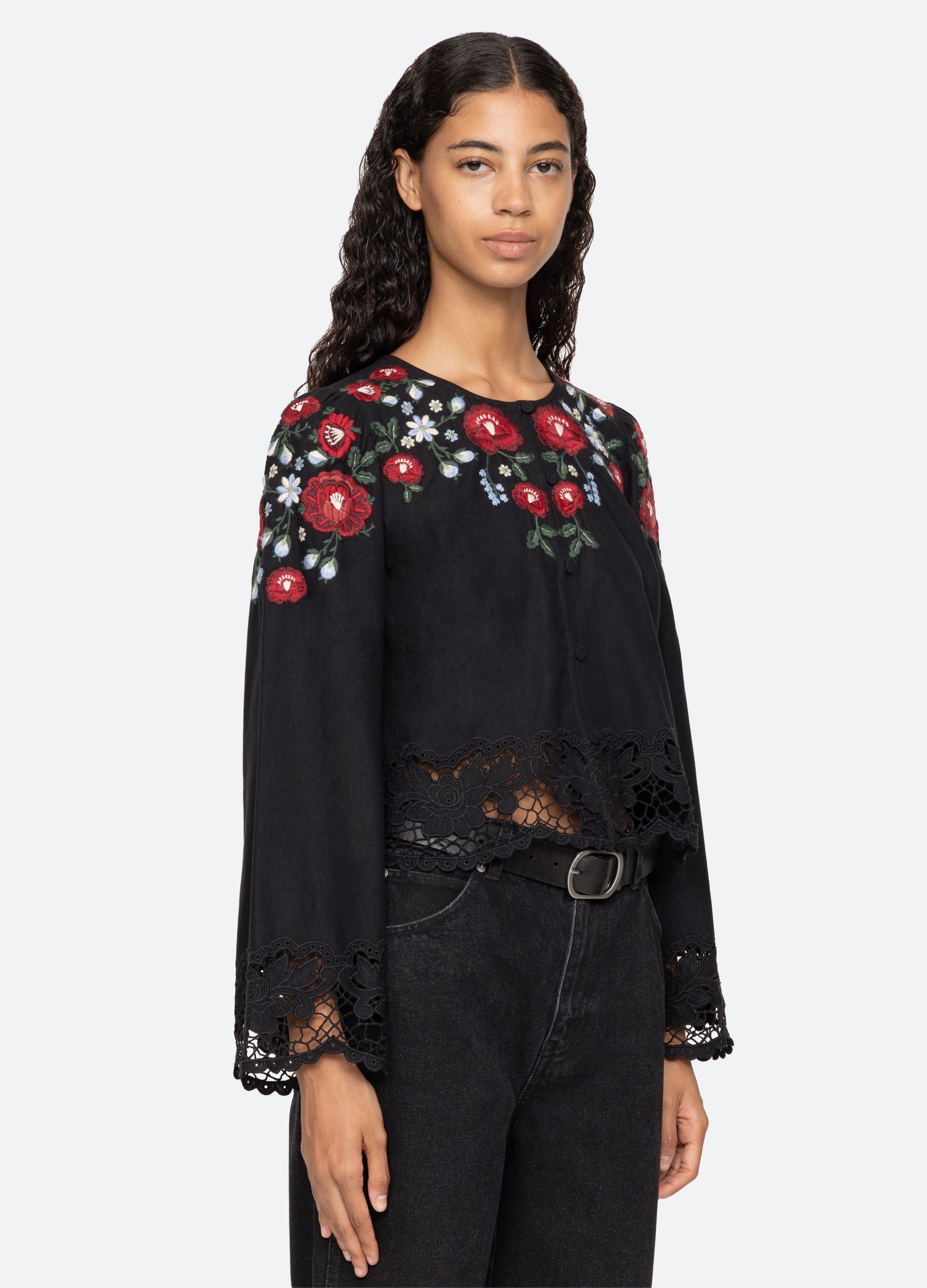Rosaline Top Black|Blue