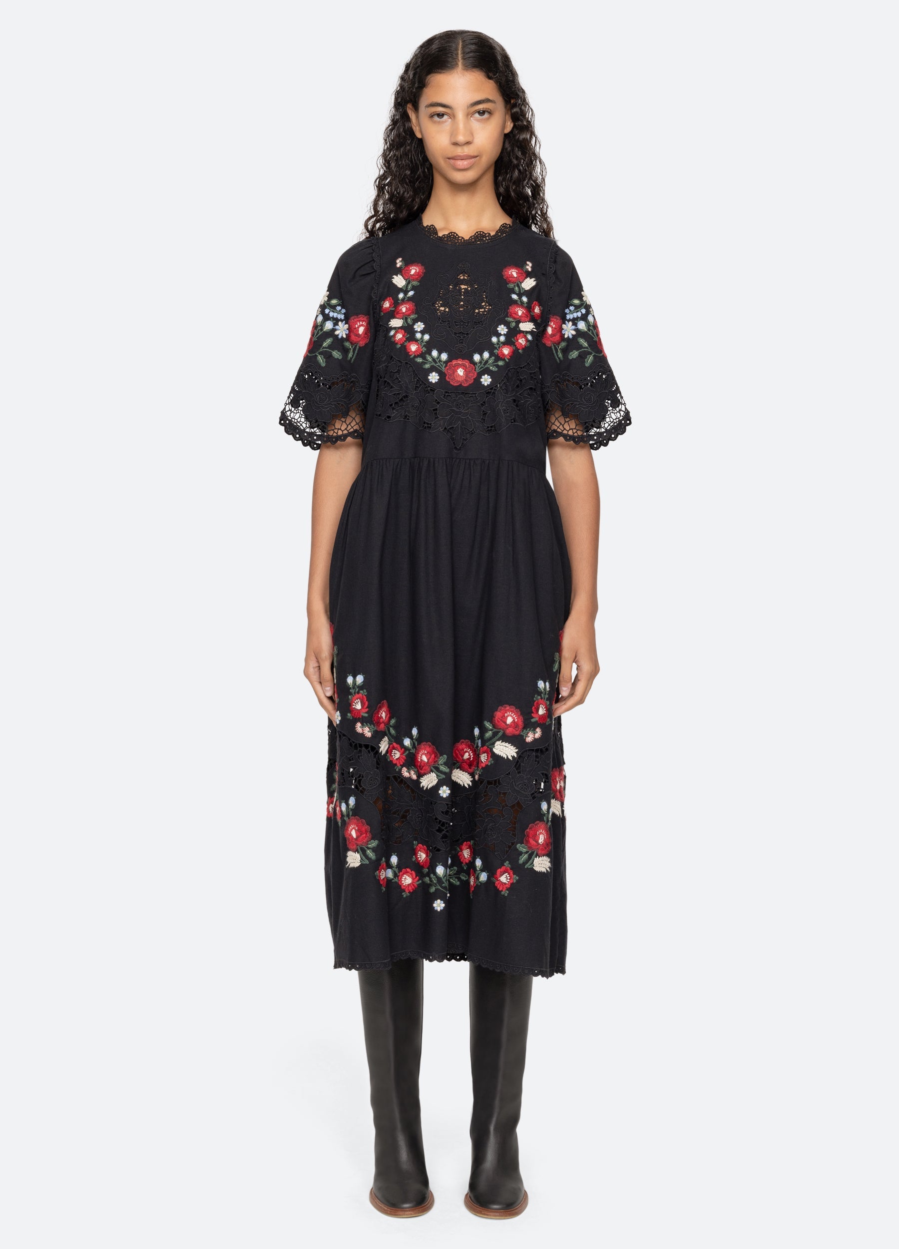 Rosaline Dress Black|Blue