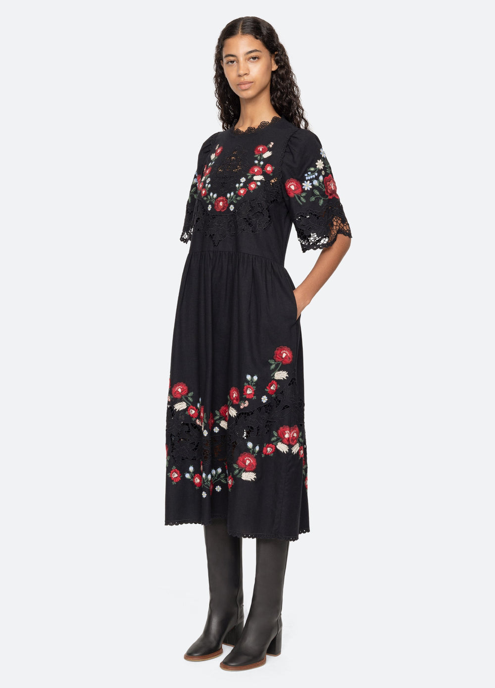 Rosaline Dress Black|Blue