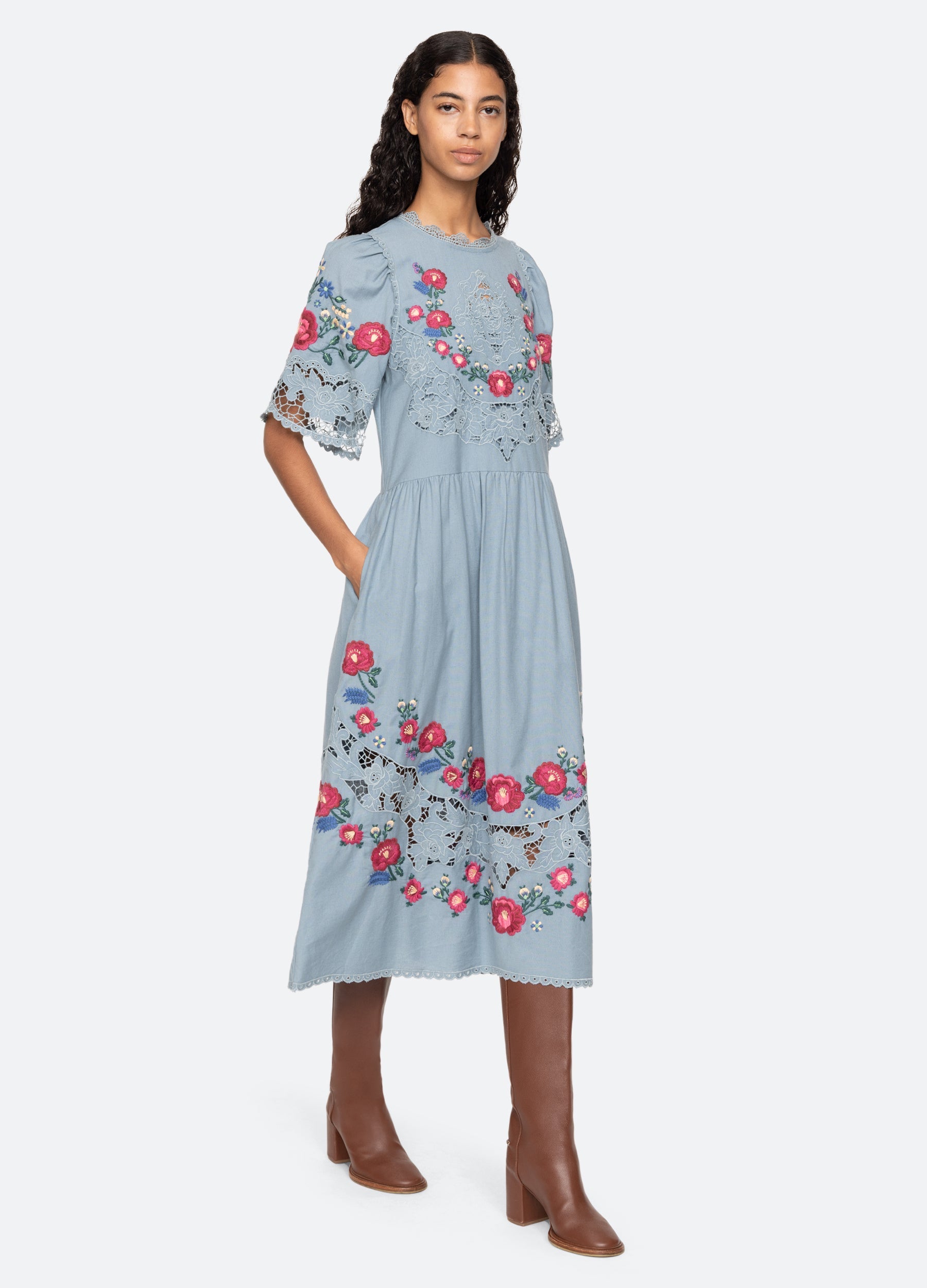 Rosaline Dress Black|Blue