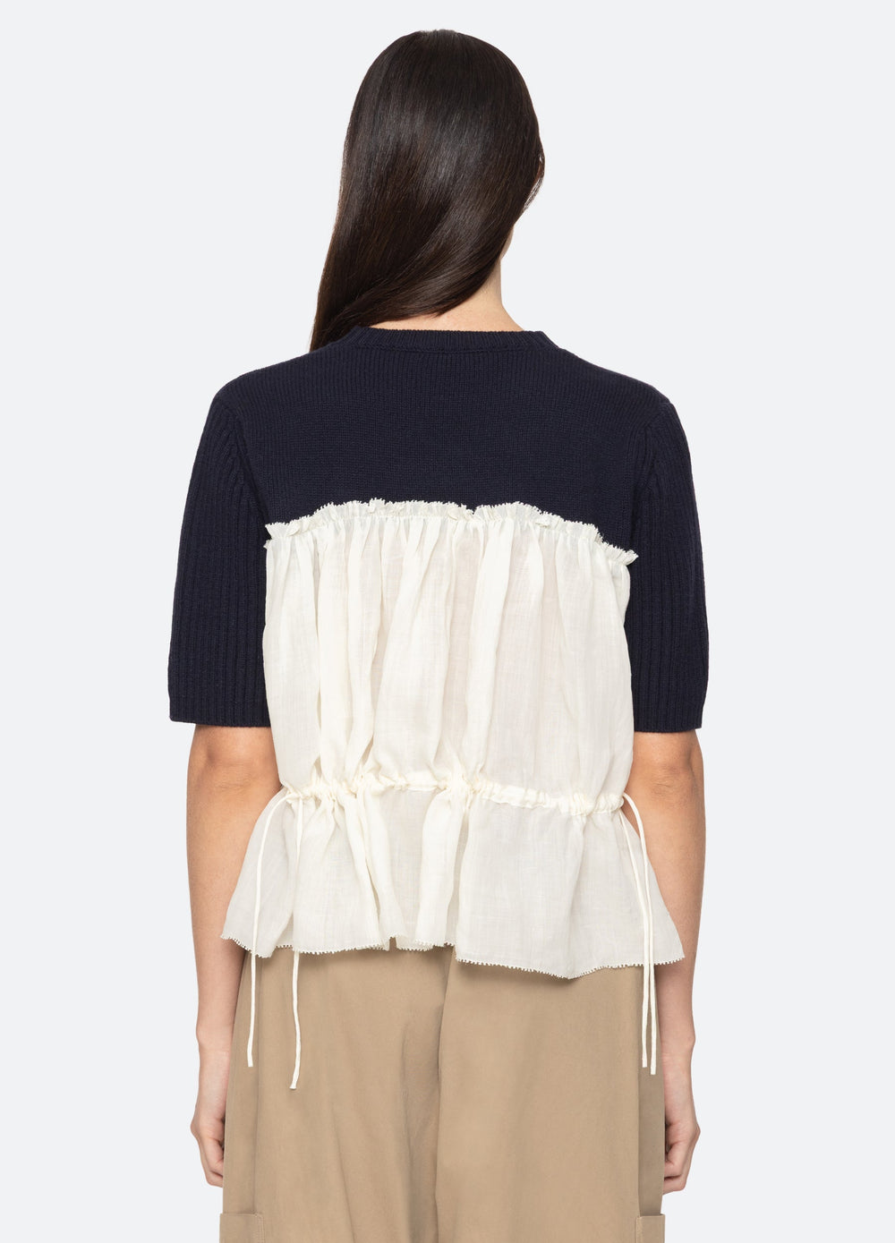 Mallory S/S Sweater Navy|Coffee
