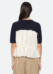 Mallory S/S Sweater Navy|Coffee
