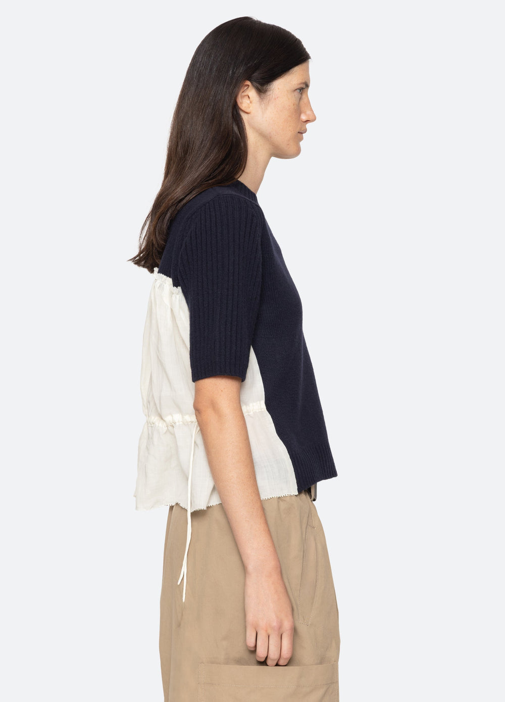 Mallory S/S Sweater Navy|Coffee