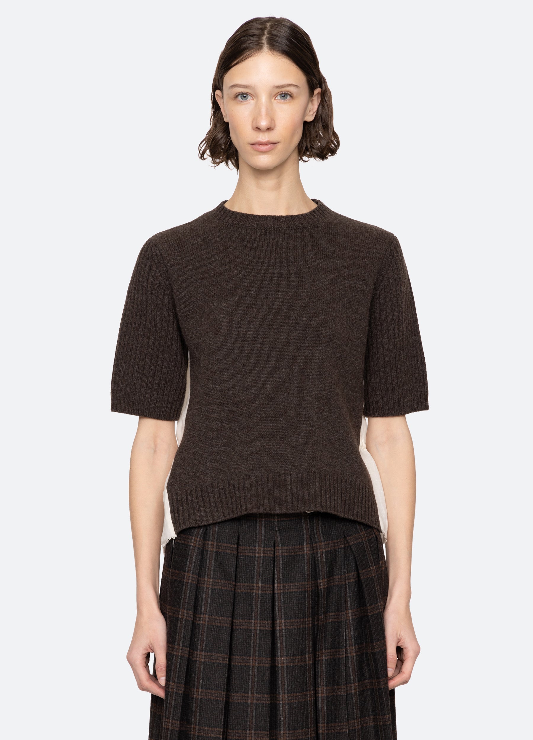 Mallory S/S Sweater Navy|Coffee