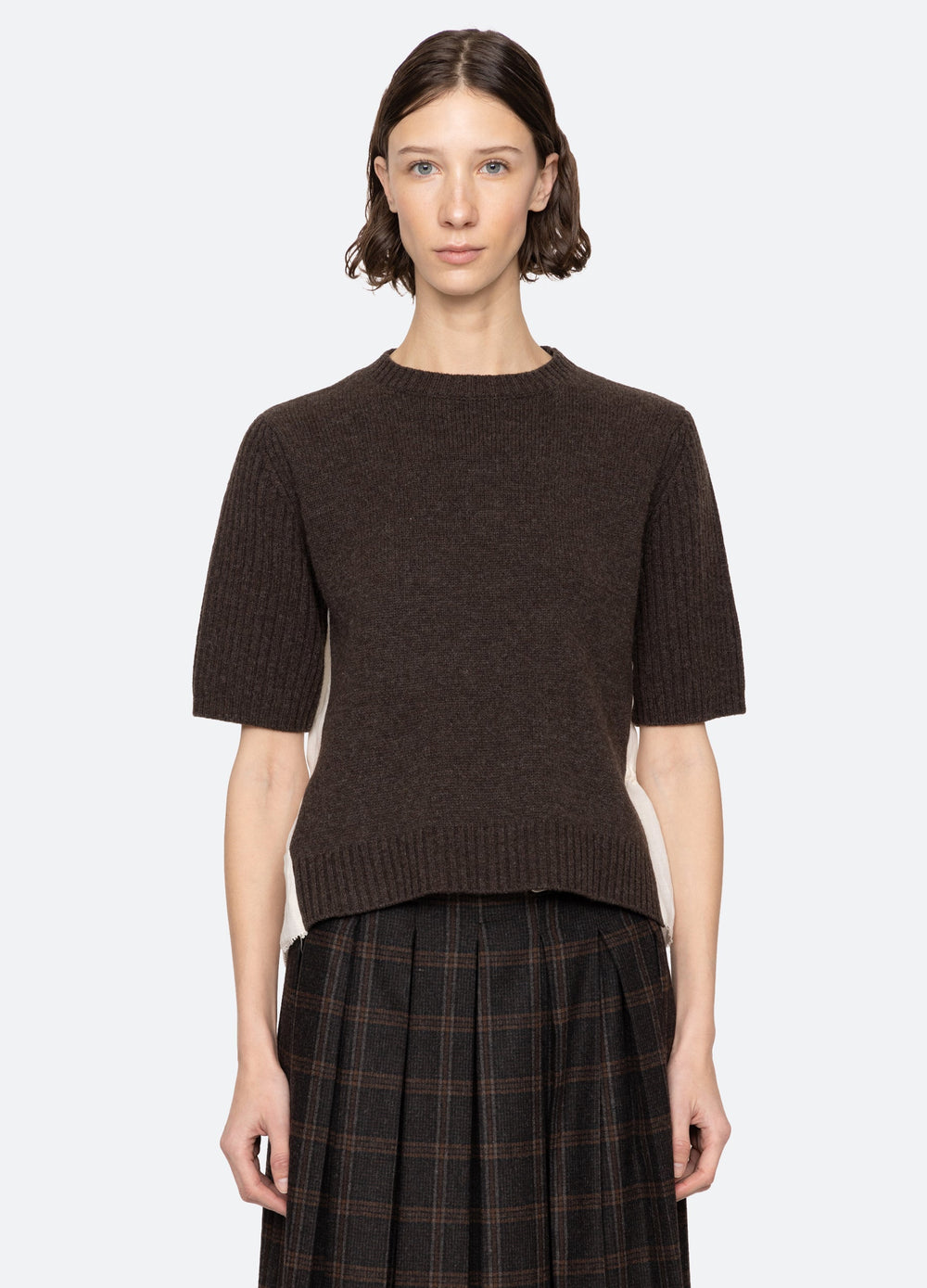 Mallory S/S Sweater Navy|Coffee
