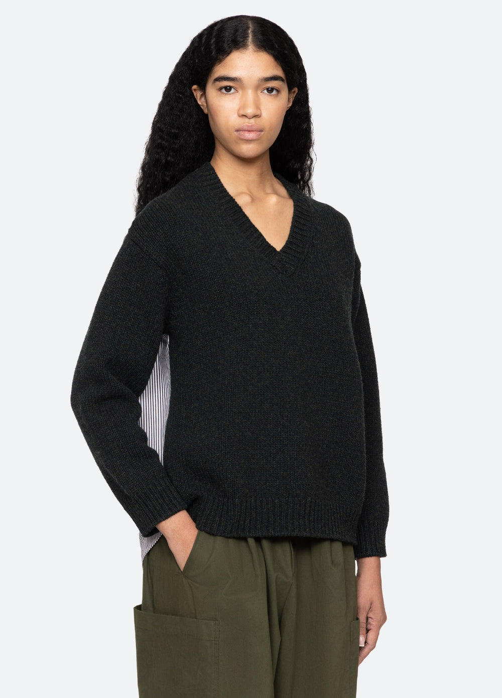 Mallory V-Neck Sweater Forest