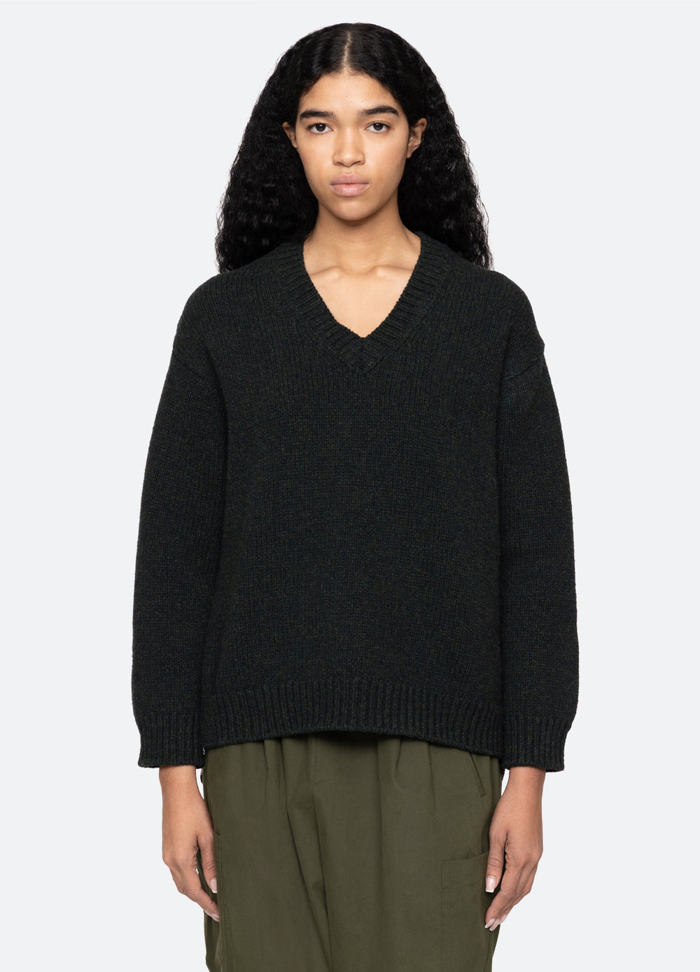 Mallory V-Neck Sweater Forest