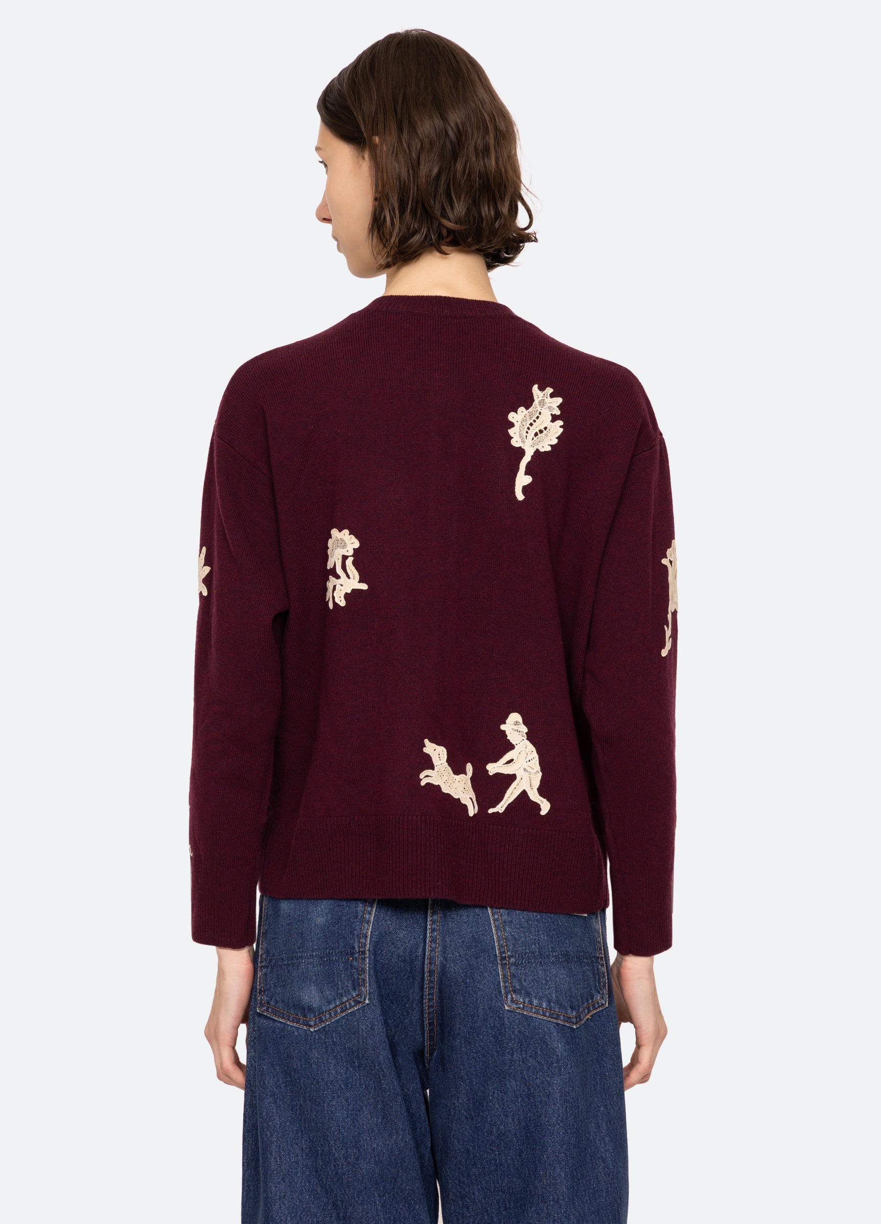 Mika Cardigan Burgundy|Navy