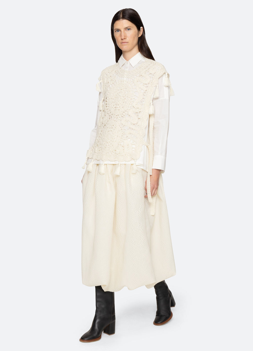 Nara Combo Shirt Cream