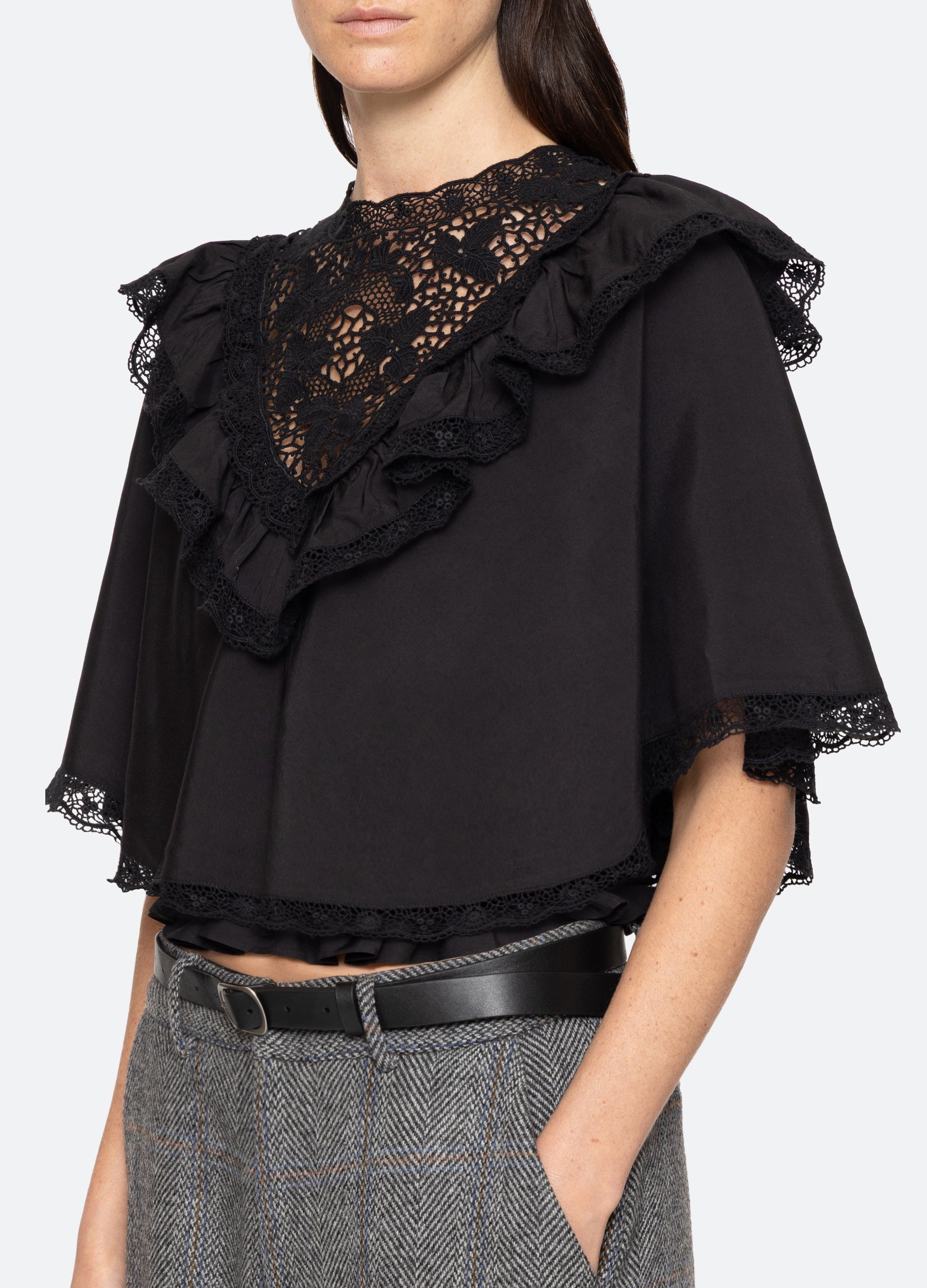 Shanna Capelet Top Black|Cream
