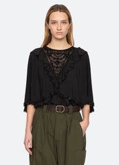 Shanna Beaded Top Black