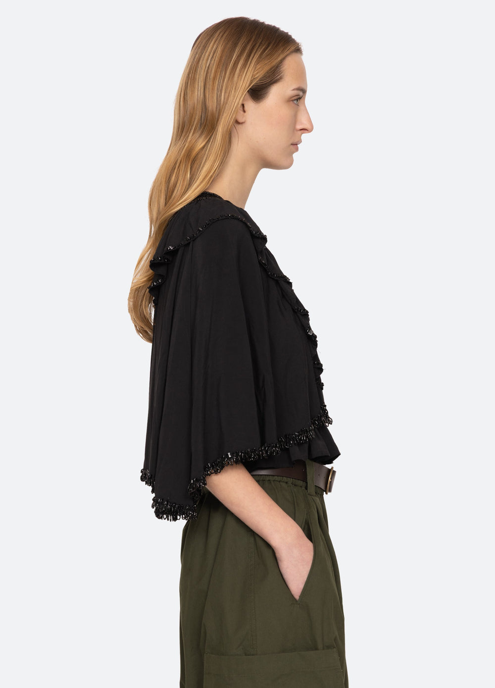 Shanna Beaded Top Black