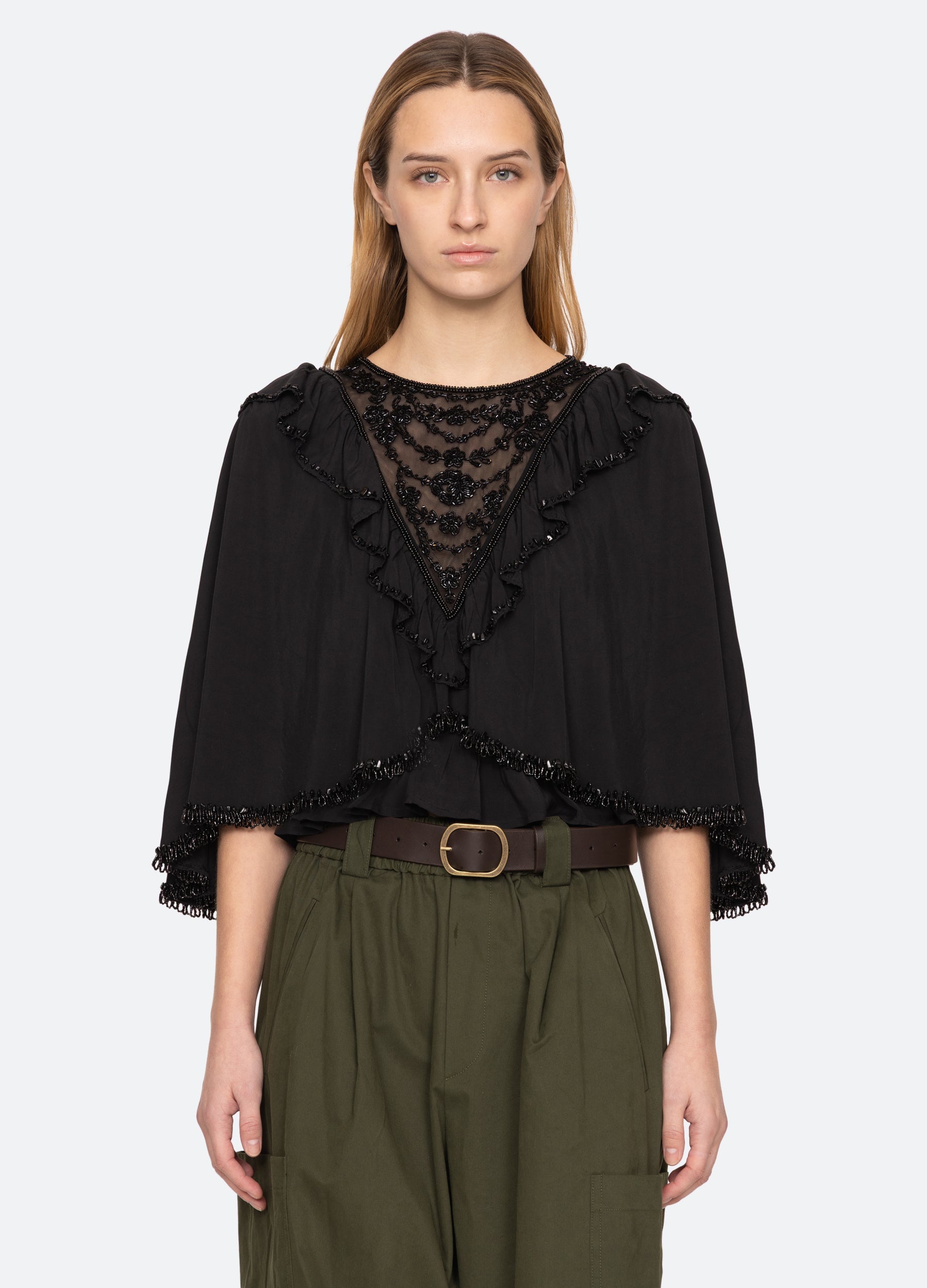 Shanna Beaded Top Black