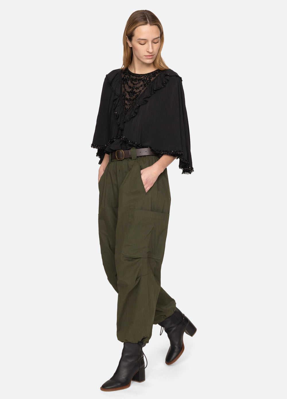Shanna Beaded Top Black