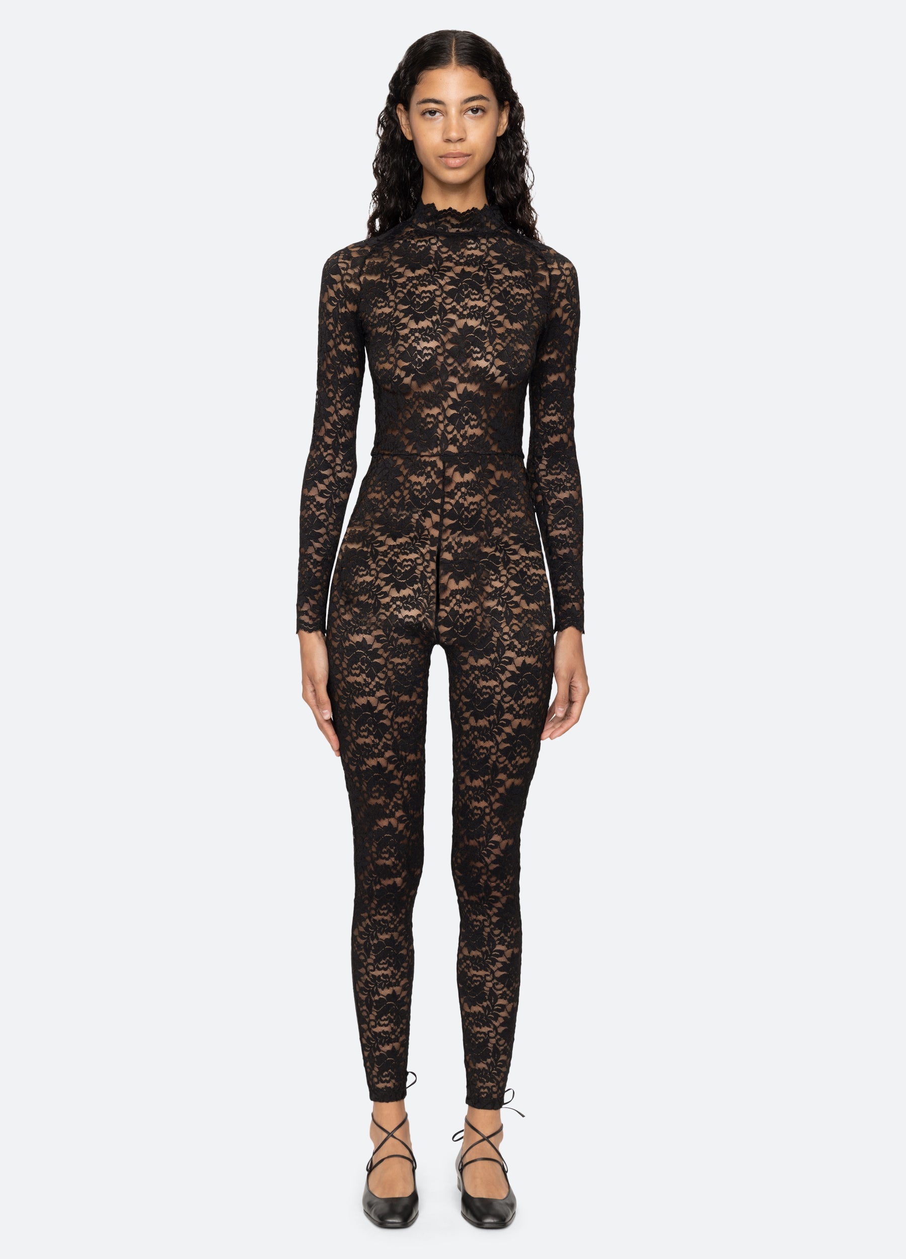 Lilian Catsuit Cream|Black