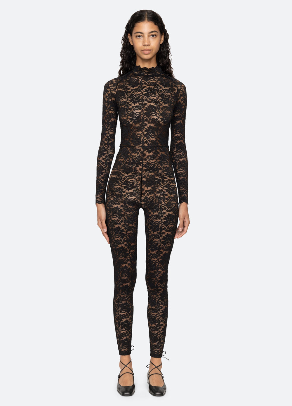 Lilian Catsuit Cream|Black