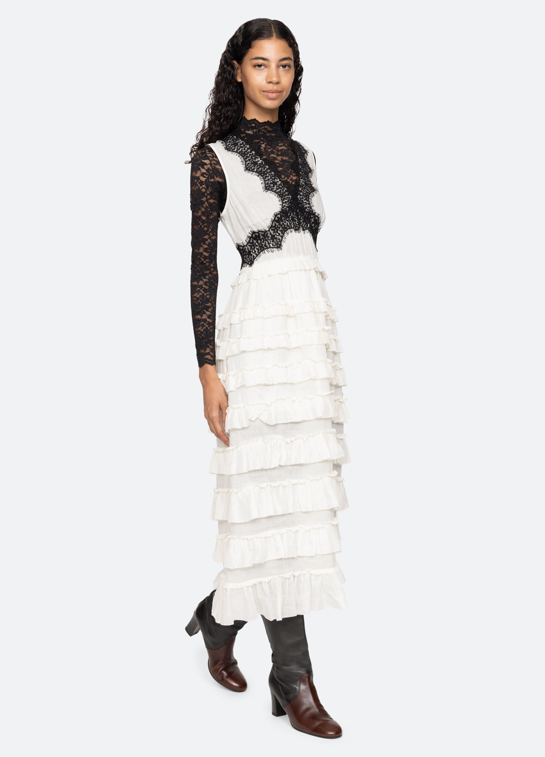Lilian Catsuit Cream|Black