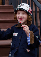 Karmen Kids Hat Cream|Navy