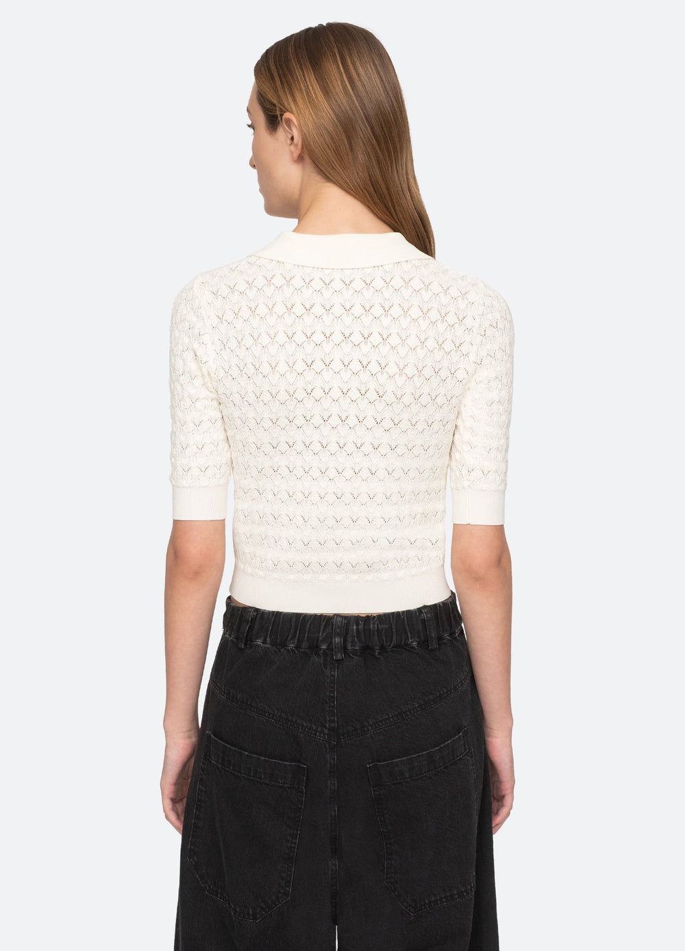 Rue Polo Sweater Black|Cream