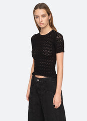 Rue S/S Sweater Black|Cream|Blue|Mint